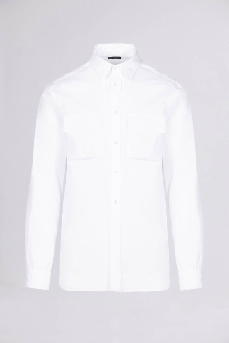 WIR - Wrong is right => FLAP-POCKET COTTON SHIRT White Shirts - BREMBATI