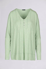 WIR - Wrong is right => OVERSIZED V-NECK MIDI JUMPER Light Mint Green T-Shirts - BREMBATI