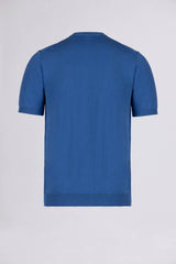 Civico 7 => CREW NECK COTTON-KNIT T-SHIRT Light Blue Knitwear - BREMBATI