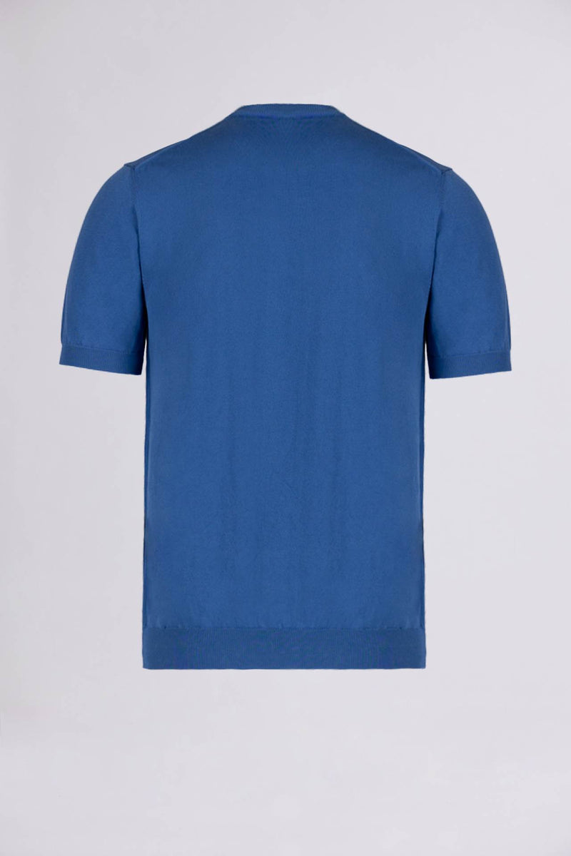 Civico 7 => CREW NECK COTTON-KNIT T-SHIRT Light Blue Knitwear - BREMBATI