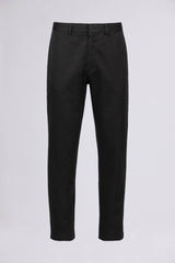 BREMBATI => REGULAR-FIT COTTON TROUSERS Black Trousers - BREMBATI