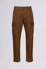 BREMBATI => COTTON CARGO TROUSERS Brown Trousers - BREMBATI