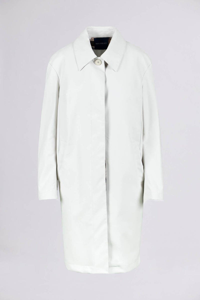 BREMBATI => SINGLE-BREASTED FAUX LEATHER COAT White Coat - BREMBATI