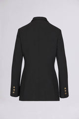 BREMBATI => GABARDINE BI-STRETCH DOUBLE-BREASTED BLAZER BLACK COLOR Jackets - BREMBATI