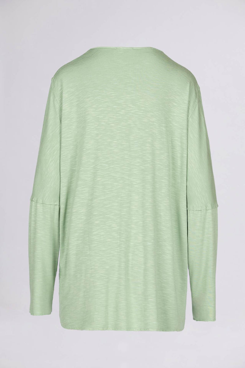WIR - Wrong is right => OVERSIZED V-NECK MIDI JUMPER Light Mint Green T-Shirts - BREMBATI