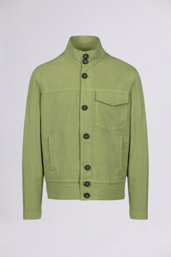 BREMBATI => UTILITY COTTON JACKET Lime green Outerwear - BREMBATI