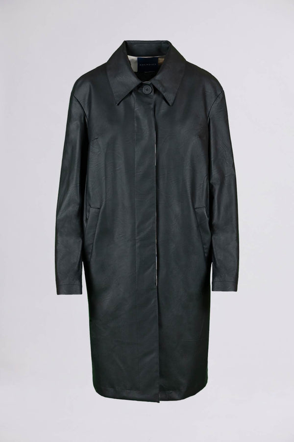 BREMBATI => SINGLE-BREASTED FAUX LEATHER COAT Black Coat - BREMBATI