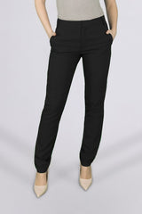 BREMBATI => GABARDINE BI-STRETCH SLIM CHINO PANTS BLACK COLOR Trousers - BREMBATI