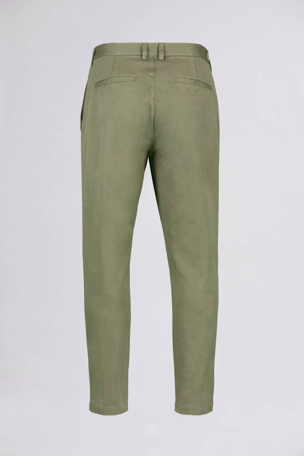 BREMBATI => REGULAR-FIT COTTON TROUSERS Khaki Green Trousers - BREMBATI