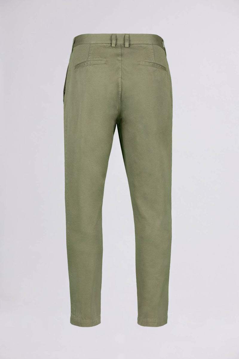 BREMBATI => REGULAR-FIT COTTON TROUSERS Khaki Green Trousers - BREMBATI