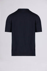 Civico 7 => CREW NECK COTTON-KNIT T-SHIRT Navy Knitwear - BREMBATI