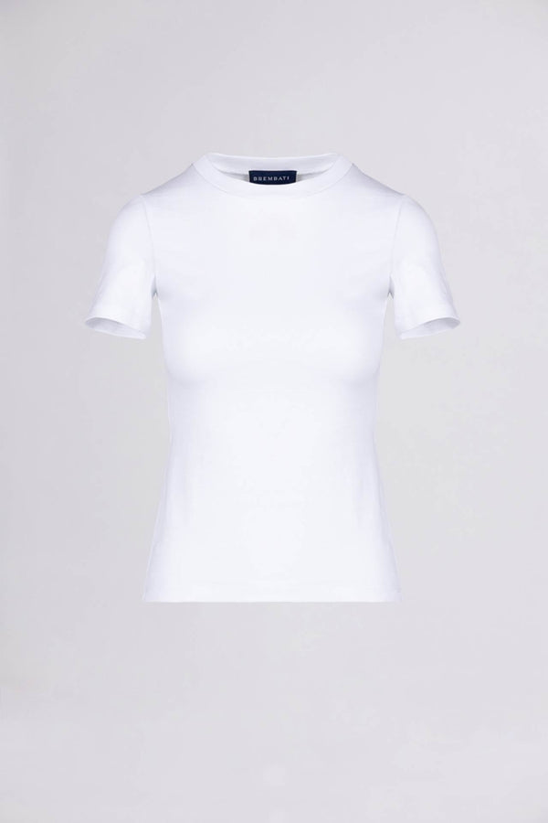 BREMBATI => CREW-NECK COTTON T-SHIRT White T-Shirts - BREMBATI