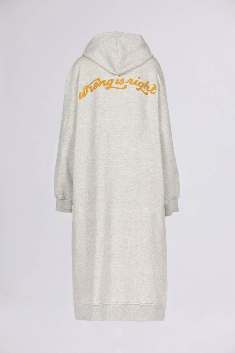 WIR - Wrong is right => COTTON LONG HOODIE Light Grey Sweaters - BREMBATI