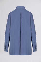 WIR - Wrong is right => ASYMMETRIC COTTON SHIRT Iris Blue Shirts - BREMBATI