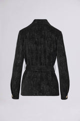Alba Ruffo => SAHARAN JACKET FAUX LEATHER SUEDE EFFECT BLACK COLOR Outerwear - BREMBATI