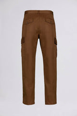 BREMBATI => COTTON CARGO TROUSERS Brown Trousers - BREMBATI