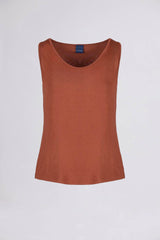 BREMBATI => SCOOP-NECK VISCOSE TANK TOP Red-Orange T-Shirts - BREMBATI