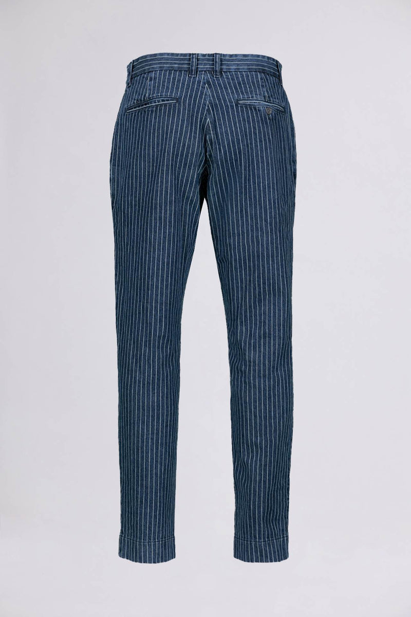 BREMBATI => Regular-Fit Pinstripe Jeans Trousers - BREMBATI