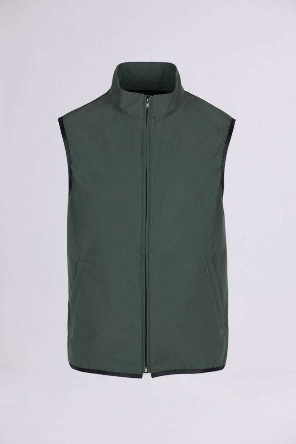 BREMBATI => Nylon Vest in Dark Green Waistcoat - BREMBATI