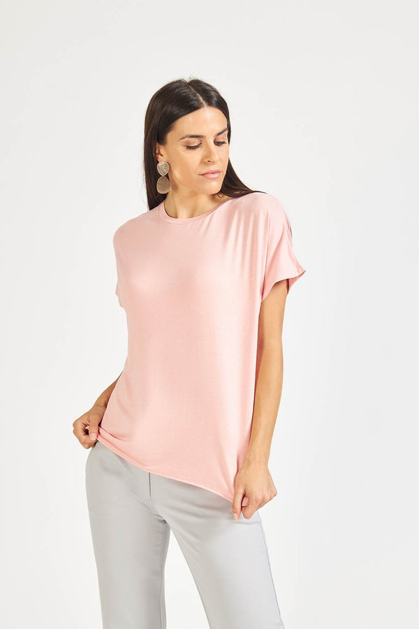 Elevating Ideas => Pink plain t-shirt T-Shirts - BREMBATI