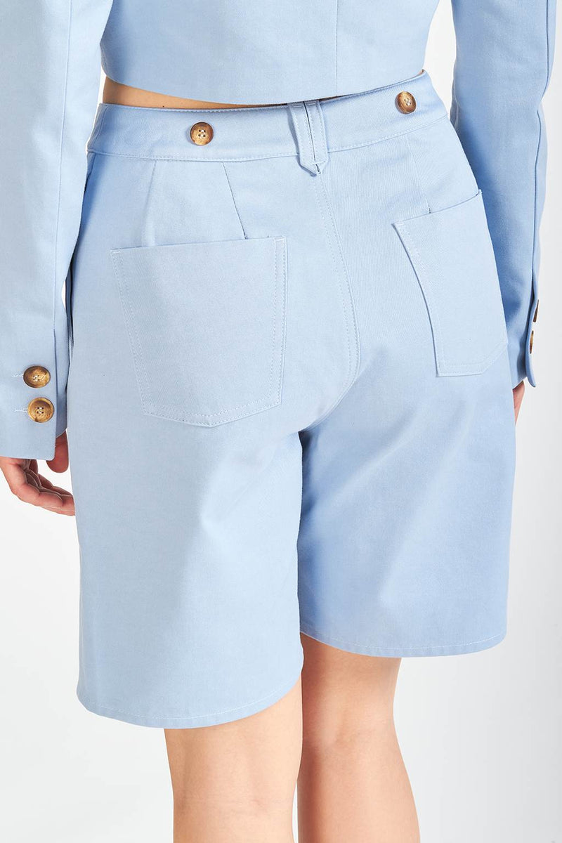 David Devant Light blue cotton shorts for women