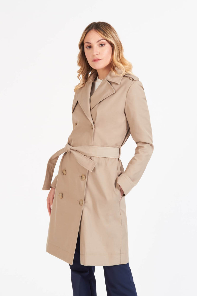 Brembati Light beige trench coat for women