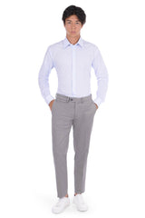 Civico 7 ankle length formal trousers for men light grey