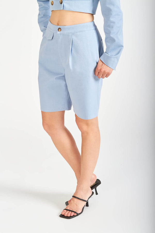 David Devant Light blue cotton shorts for women