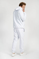Not Found White cotton hoodie for men