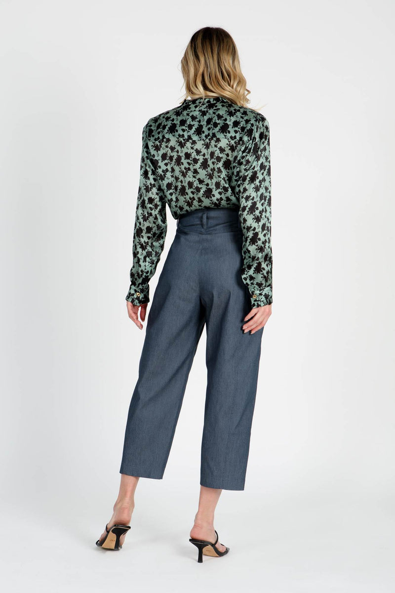 Alba Ruffo Floral print silk blouse for women