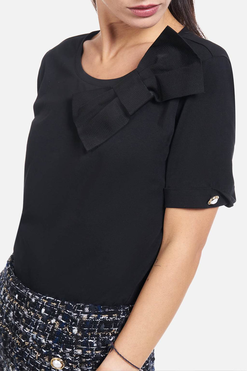 Round neck T-shirt with bow BREMBATI