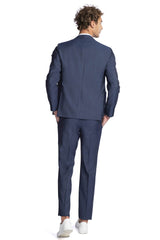 Civico 7 Blue navy wool single-breasted suit for men