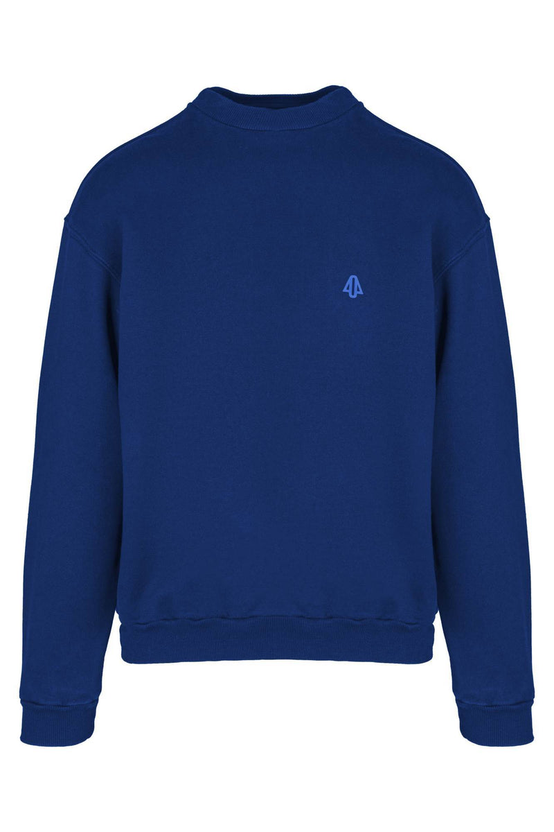 Not Found Blue cotton crewneck sweatshirt for men