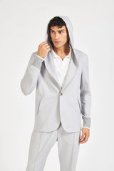 Elevating Ideas => Light gray hooded blazer Jackets - BREMBATI