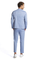 Civico 7 Light blue single-breasted suit for men