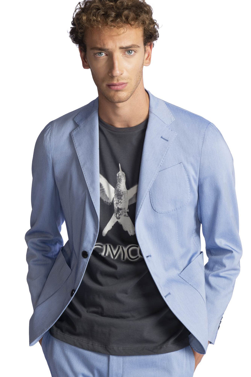 Civico 7 Light blue single-breasted suit for men