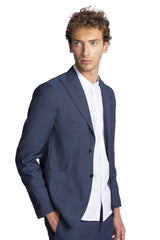 Civico 7 Blue navy wool single-breasted suit for men