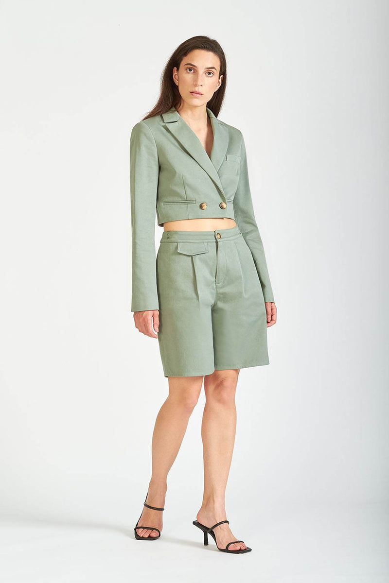 David Devant Green cotton shorts for women