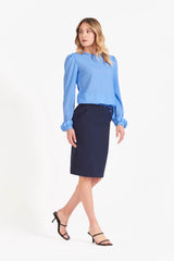 Brembati Light Blue blouse for women