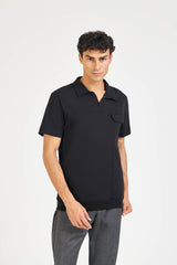 Civico 7 Black cotton polo shirt for men
