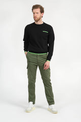 Not Found Regular fit army green cargo pants for men