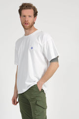 Not Found Logo white cotton crewneck t-shirt for men