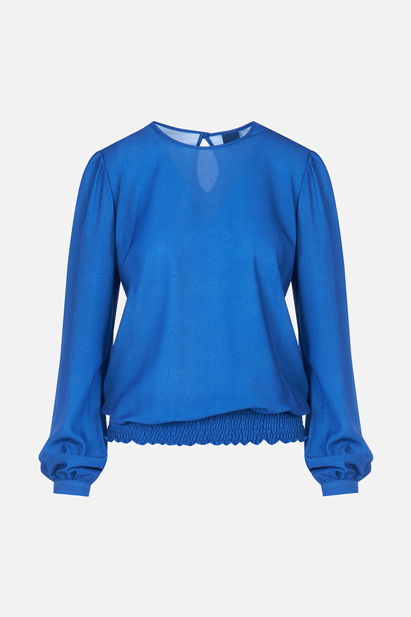 BREMBATI => CAMILLA - Navy blue puff sleeve blouse Shirts - BREMBATI