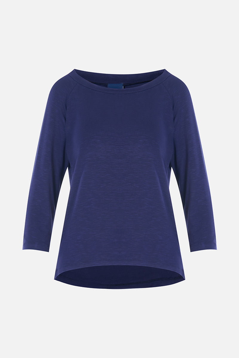 BREMBATI => ELISE - Navy blue long sleeve top T-Shirts - BREMBATI