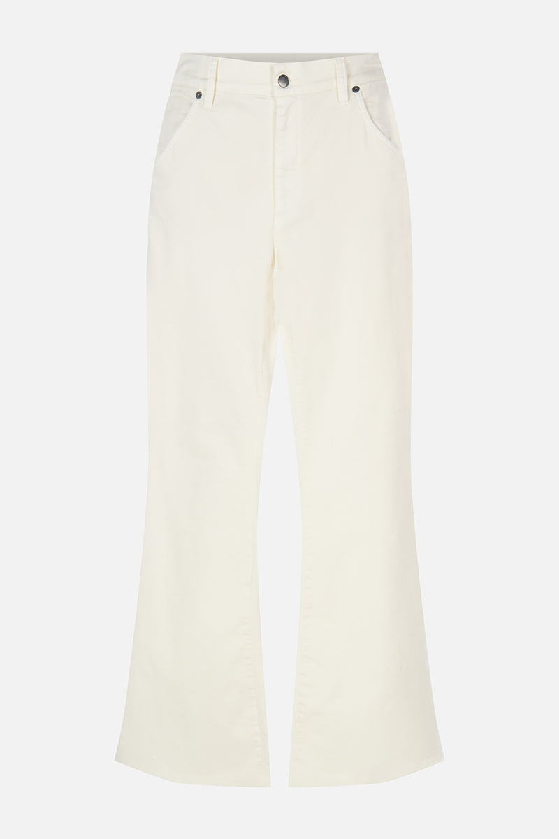 Millenée => Optical white flared jeans Five Pocket - BREMBATI