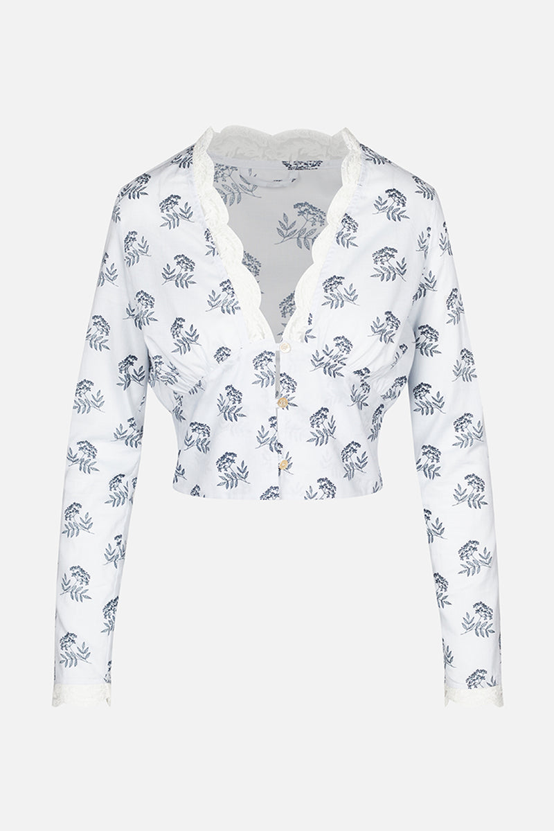 Millenée => White crop blouse Shirts - BREMBATI