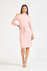 Elevating Ideas => Pink asymmetrical midi dress Dresses - BREMBATI