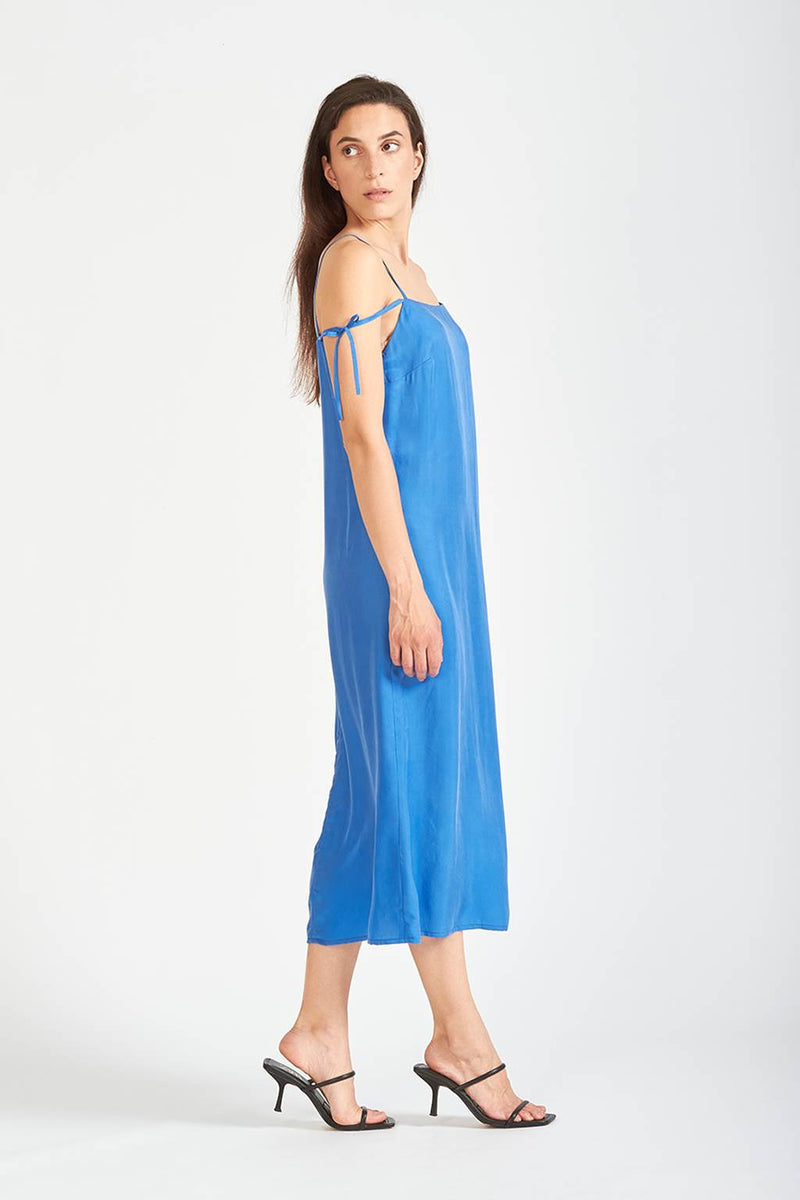 David Devant Light blue midi slip dress for women