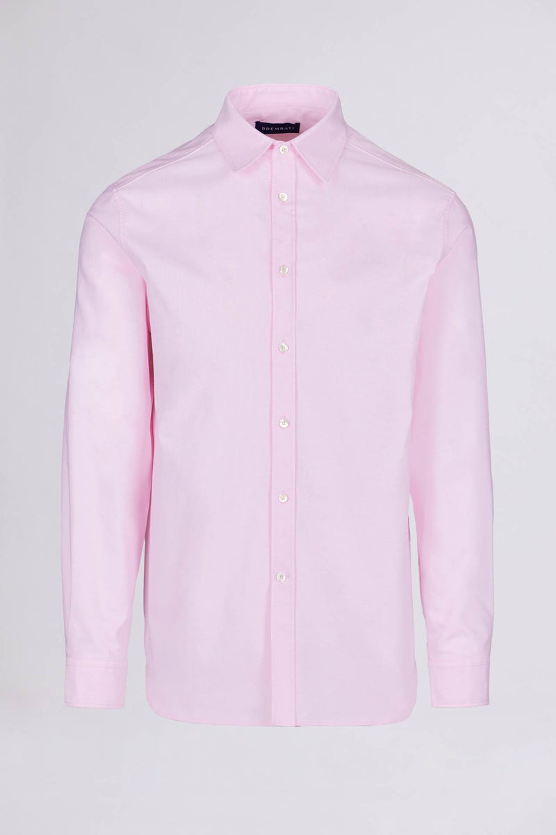 BREMBATI => Regular-Fit Cotton Shirt in Light Pink Shirts - BREMBATI