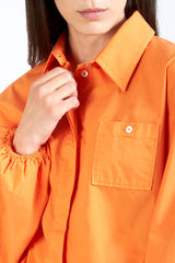 David Devant Orange balloon sleeve shirt for women